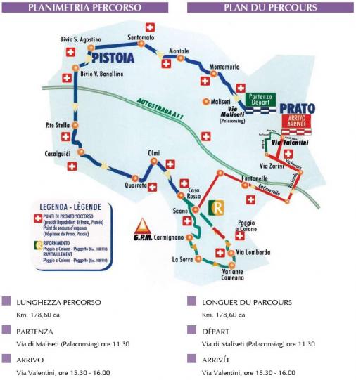 Streckenverlauf GP Industria & Commercio di Prato 2009 