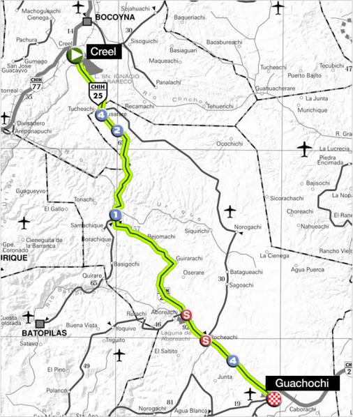 Streckenverlauf Vuelta Chihuahua 2009 - Etappe 3