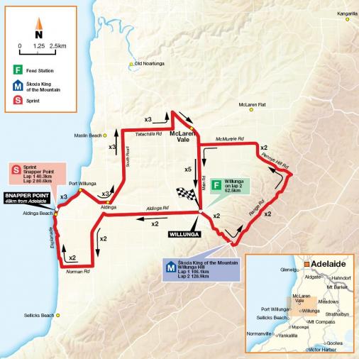 Streckenverlauf Tour Down Under 2009 - Etappe 5