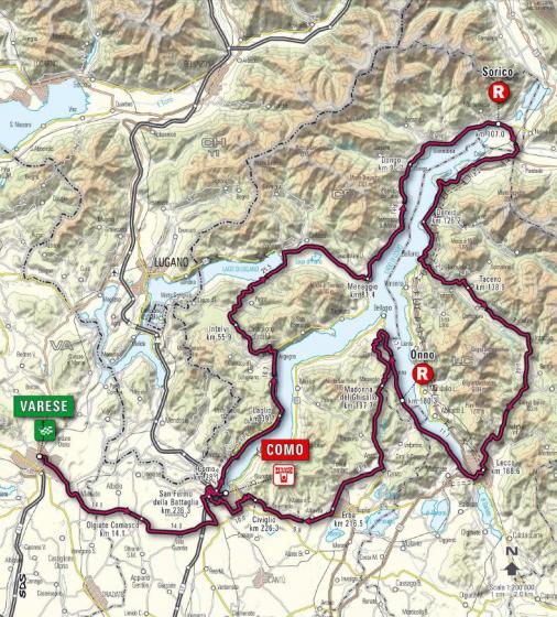 Streckenverlauf Giro di Lombardia 2009