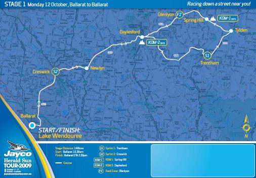 Streckenverlauf Jayco Herald Sun Tour - Etappe 1