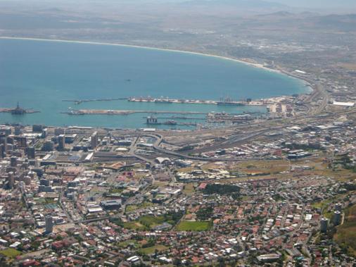 Blick vom Tafelberg auf Kapstadt