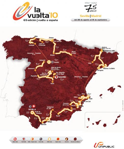 Streckenverlauf Vuelta a España 2010