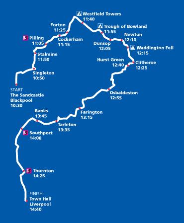Karte: Etappe 2 - Tour of Britain
