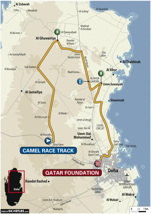 Streckenverlauf Tour of Qatar 2010 - Etappe 2