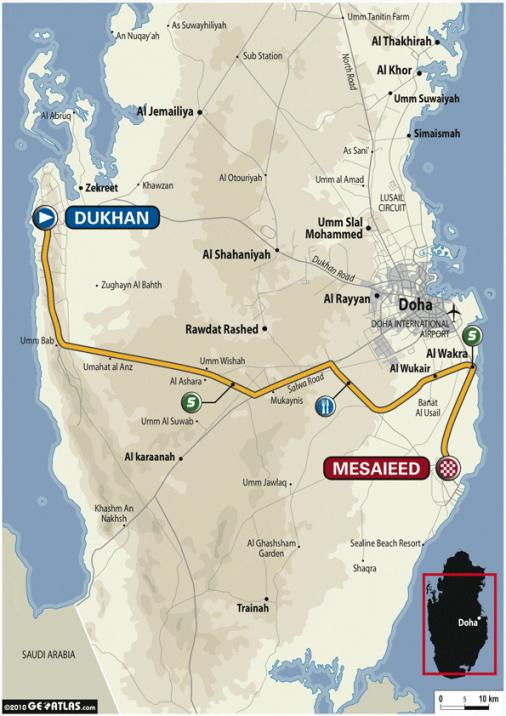 Streckenverlauf Tour of Qatar 2010 - Etappe 3