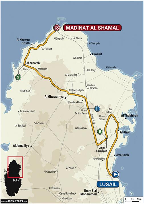 Streckenverlauf Tour of Qatar 2010 - Etappe 5
