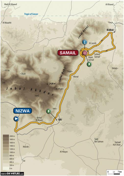 Streckenverlauf Tour of Oman 2010 - Etappe 2