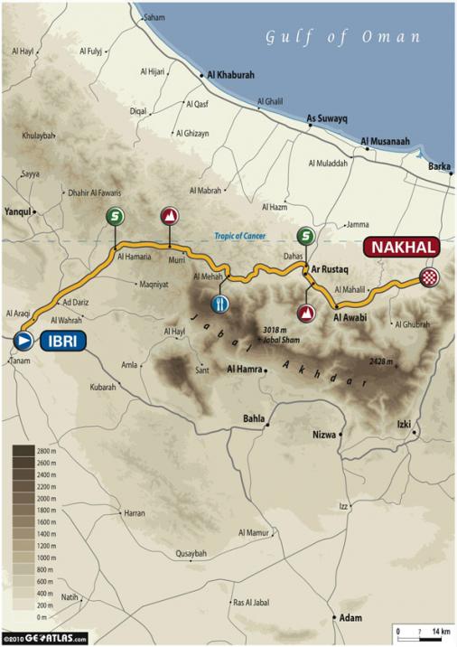 Streckenverlauf Tour of Oman 2010 - Etappe 4