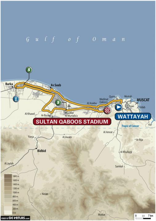 Streckenverlauf Tour of Oman 2010 - Etappe 5