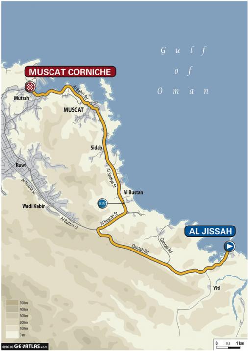 Streckenverlauf Tour of Oman 2010 - Etappe 6
