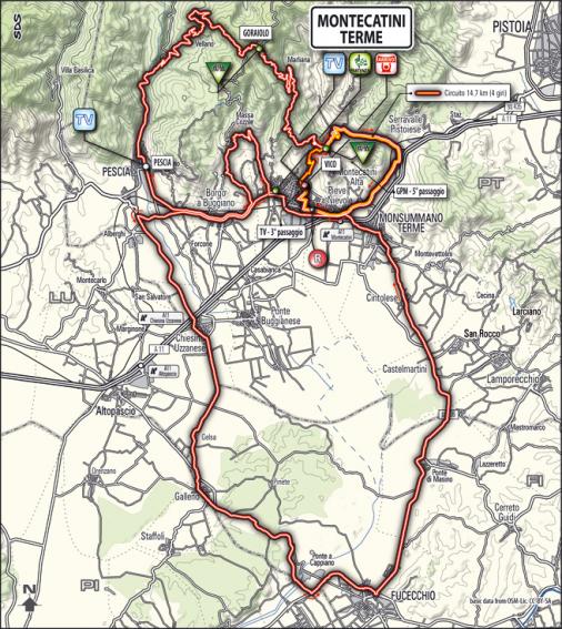 Streckenverlauf Tirreno - Adriatico 2010 - Etappe 2