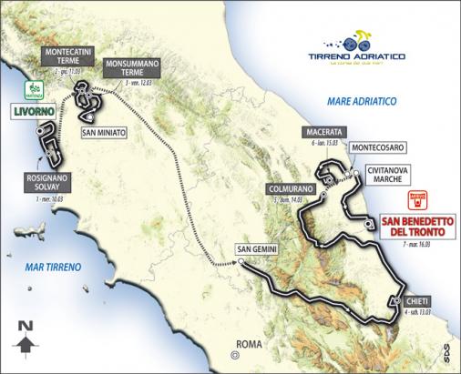Streckenverlauf Tirreno - Adriatico 2010