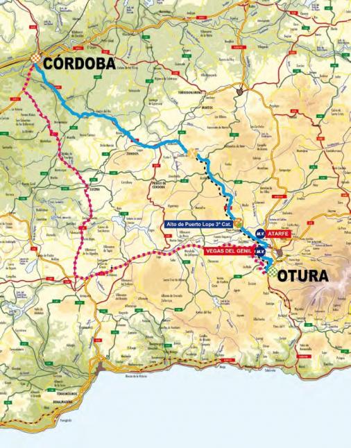 Streckenverlauf Vuelta a Andalucia Ruta Ciclista Del Sol 2010 - Etappe 2