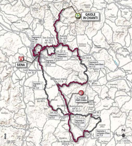 Streckenverlauf Strade Bianche 2010