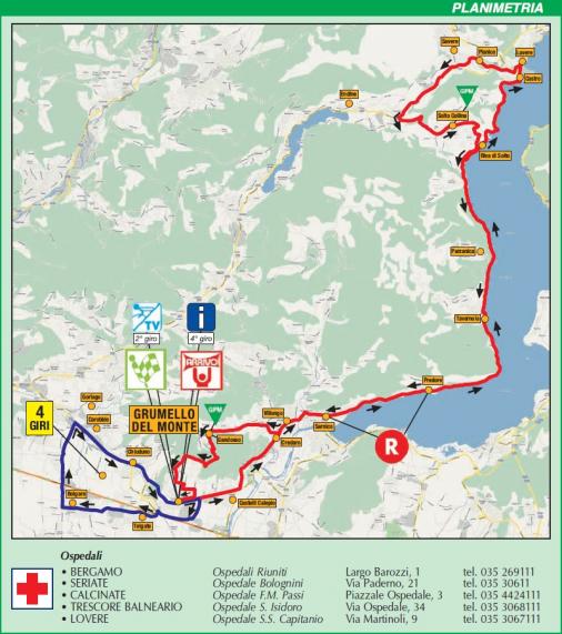 Streckenverlauf Settimana Ciclistica Lombarda 2010 - Etappe 4