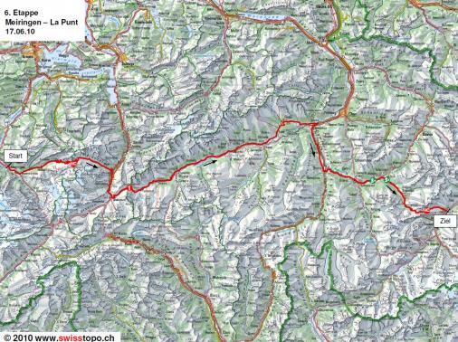 Streckenverlauf Tour de Suisse 2010 - Etappe 6