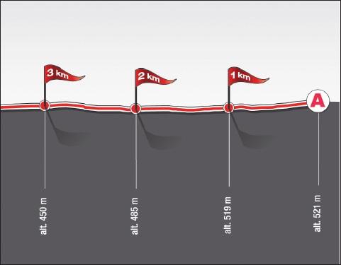 Hhenprofil Tour de Romandie 2010 - Etappe 5, letzte 3 km