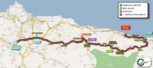 Streckenverlauf Vuelta Asturias Julio Alvarez Mendo 2010 - Etappe 1