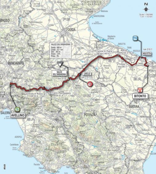 Streckenverlauf Giro d´Italia 2010 - Etappe 10