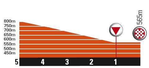 Höhenprofil Critérium du Dauphiné 2010 - Etappe 7, letzte 5 km
