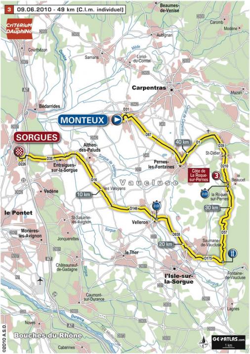 Streckenverlauf Critérium du Dauphiné 2010 - Etappe 3