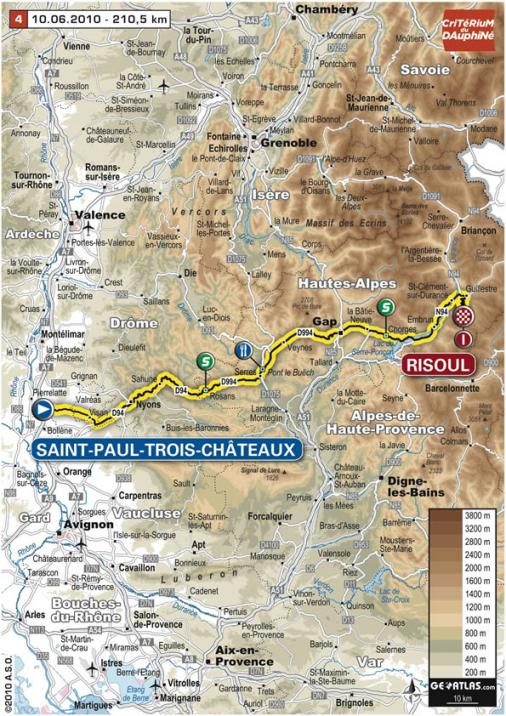 Streckenverlauf Critérium du Dauphiné 2010 - Etappe 4