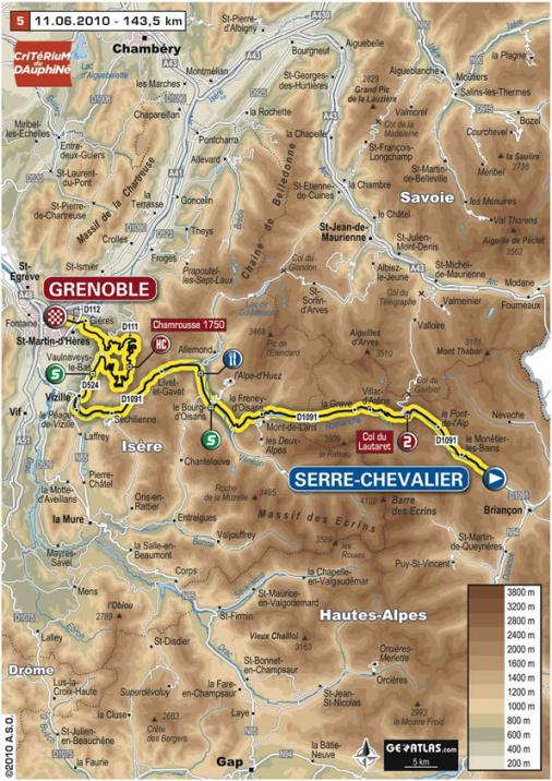 Streckenverlauf Critrium du Dauphin 2010 - Etappe 5