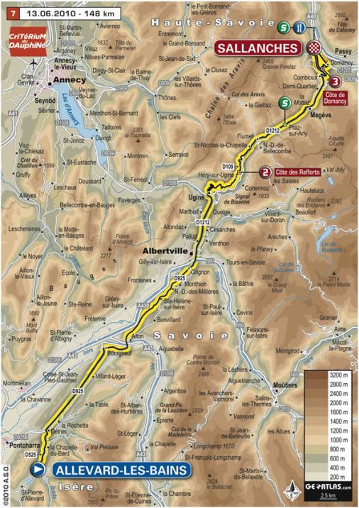Streckenverlauf Critérium du Dauphiné 2010 - Etappe 7