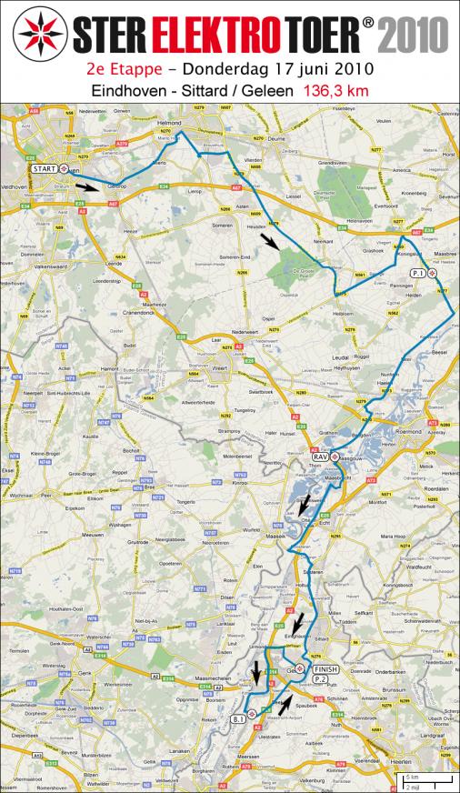 Streckenverlauf Ster Elektrotoer 2010 - Etappe 2