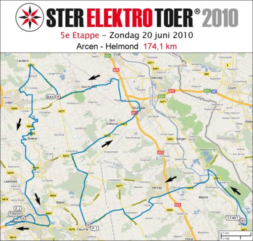 Streckenverlauf Ster Elektrotoer 2010 - Etappe 5