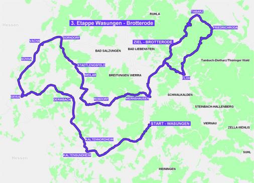 Streckenverlauf Internationale Thringen-Rundfahrt 2010 - Etappe 3