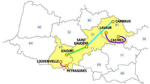 Streckenverlauf Route du Sud - la Dpche du Midi 2010