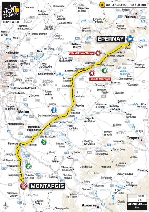 Streckenverlauf Tour de France 2010 - Etappe 5