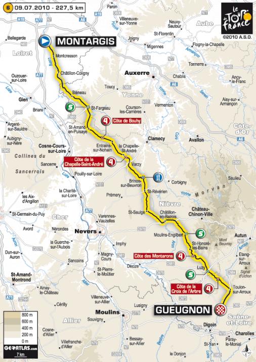 Streckenverlauf Tour de France 2010 - Etappe 6
