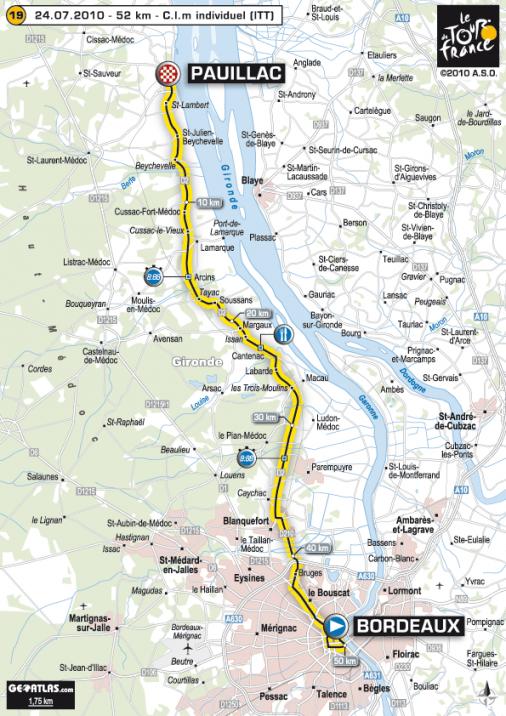 Streckenverlauf Tour de France 2010 - Etappe 19