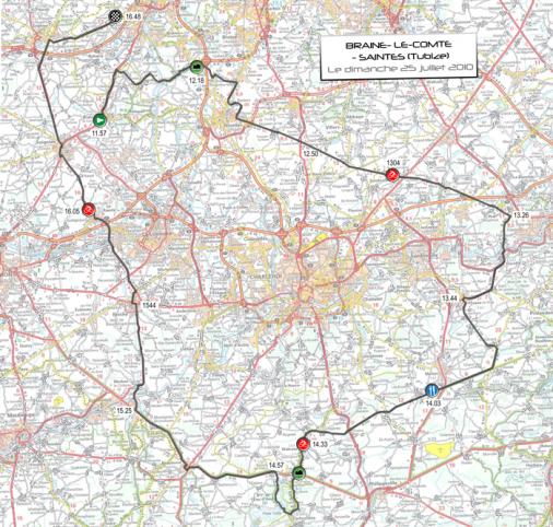 Streckenverlauf Tour de Wallonie 2010 - Etappe 2