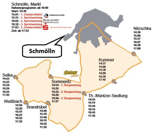 Streckenverlauf Internationale Thringen Rundfahrt der Frauen 2010 - Etappe 5