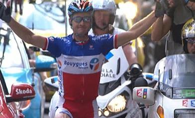 Der französische Meister Thomas Voeckler gewinnt dei 15. Etappe der Tour de France (www.letour.fr)
