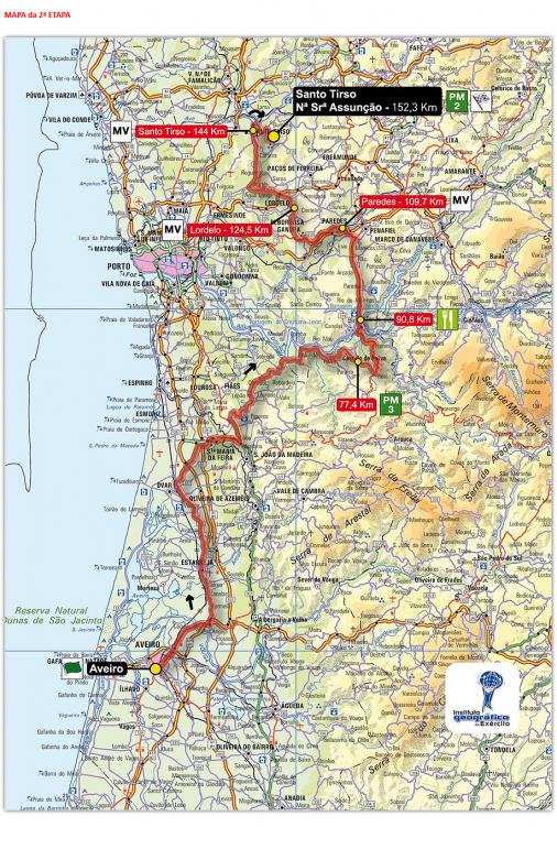 Streckenverlauf Volta a Portugal em Bicicleta 2010 - Etappe 2