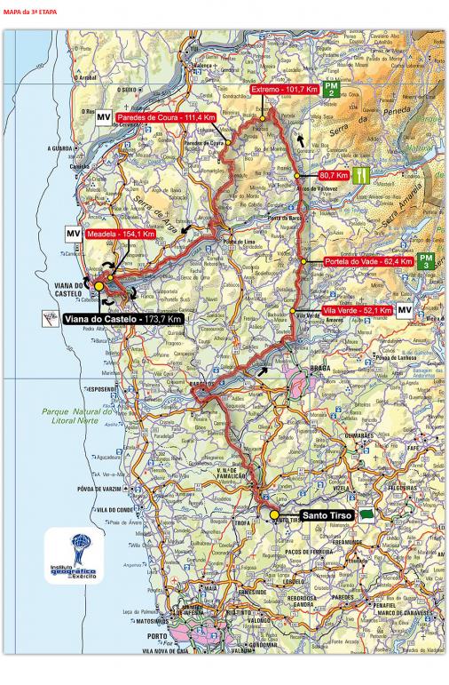 Streckenverlauf Volta a Portugal em Bicicleta 2010 - Etappe 3