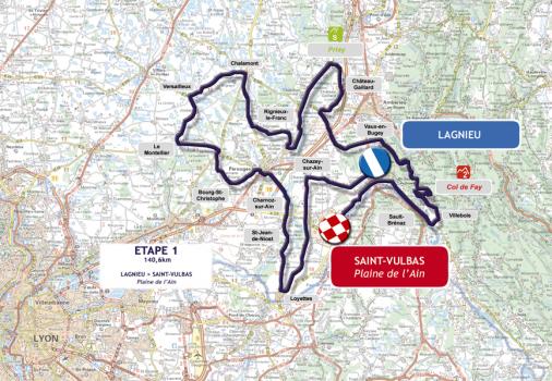 Streckenverlauf Tour de l`Ain 2010 - Etappe 1