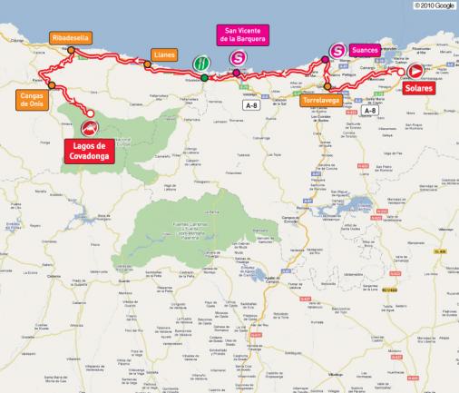 Streckenverlauf Vuelta a España 2010 - Etappe 15