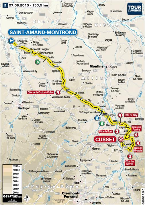 Streckenverlauf Tour de l`Avenir 2010 - Etappe 2