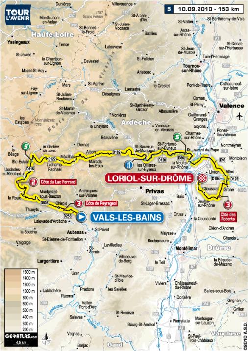 Streckenverlauf Tour de l`Avenir 2010 - Etappe 5