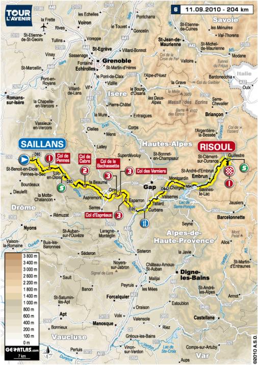 Streckenverlauf Tour de l`Avenir 2010 - Etappe 6