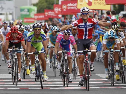 Hushovd gewinnt 6. Etappe der Vuelta a Espaa im Sprint eines kleinen Hauptfeldes