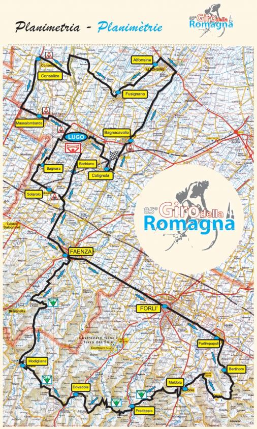 Streckenverlauf Giro della Romagna 2010