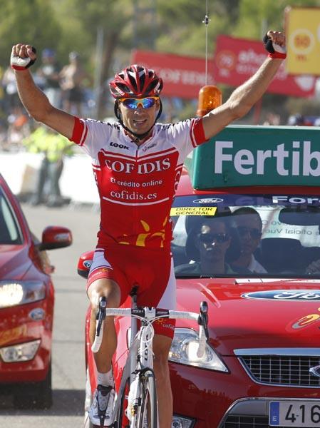 Moncouti feiert 3. Vuelta-Etappensieg, Tschopp auf dem Podest. Anton bernimmt Rot