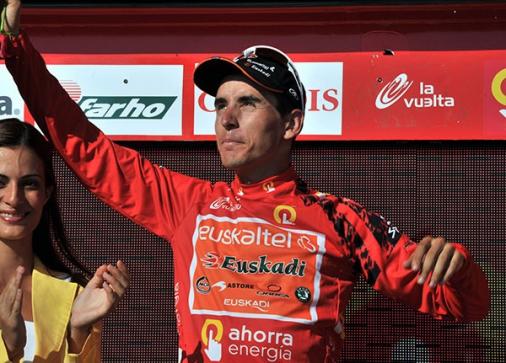 Euskaltel-Fahrer Igor Anton bernimmt das Rote Trikot der Vuelta (Foto: Veranstalter)